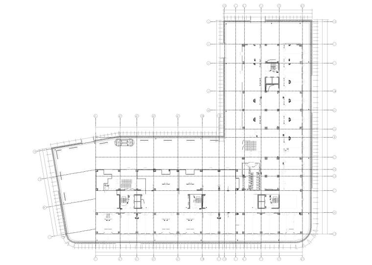 广东利保商贸中心幕墙工程CAD方案图　-1#三层平面图1