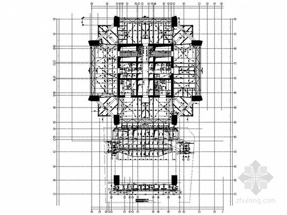 金茂大厦-核心筒外伸桁架结构体系资料下载-[660米]118层巨型框架、核心筒、外伸臂结构体系金融中心结构施工图
