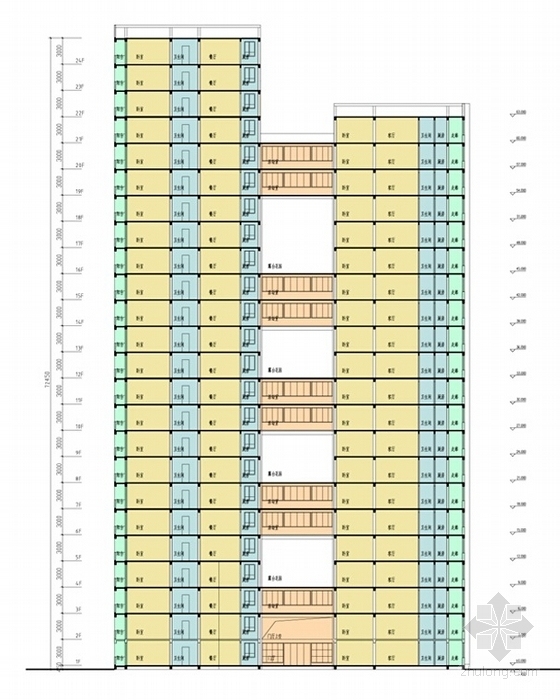 [江苏]高层现代风格住宅区规划设计方案文本（含CAD）-高层现代风格住宅区规划设计剖面图