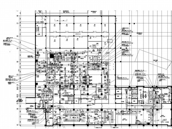 高层建筑底层平面图资料下载-[河北]医院高层建筑空调及消防系统设计施工图（平面图全面）