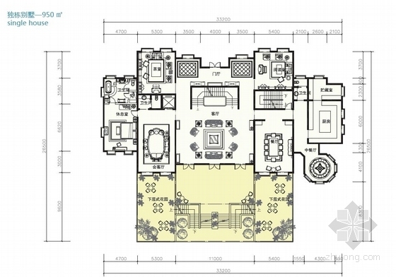 [青岛]欧式风格高档别墅区建筑设计方案文本（含四套方案）-欧式风格高档别墅区建筑平面图