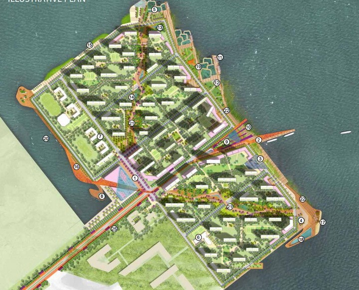 校园景观大门设计案析资料下载-[青岛]维多利亚湾景观总体景观规划设计方案（美国公司设计）