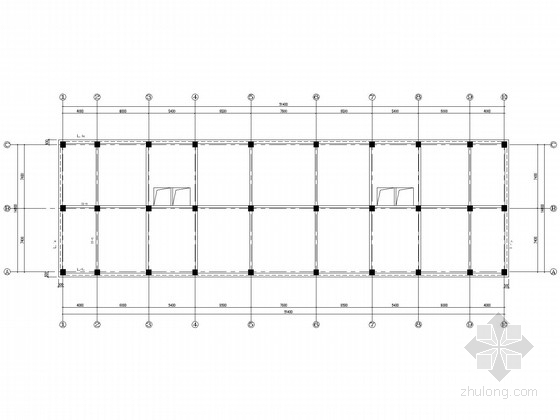 柱下独基，多层框架结构施工图-基础拉梁平面布置图 