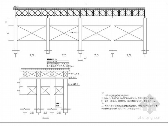 20米人行桥资料下载-跨河大桥工程高架码头及人行钢栈桥布置图