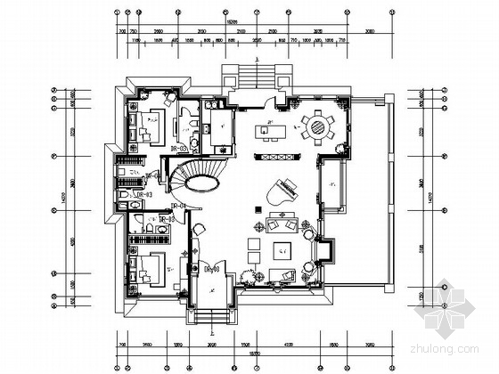 欧式中庭别墅施工图资料下载-[北京]高贵欧式新古典主义风格两层别墅精装施工图（含方案）