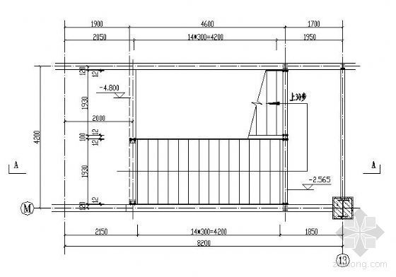 直跑钢结构楼梯设计图资料下载-两跑钢结构楼梯详图(一)