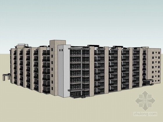公寓楼sketchup模型- 