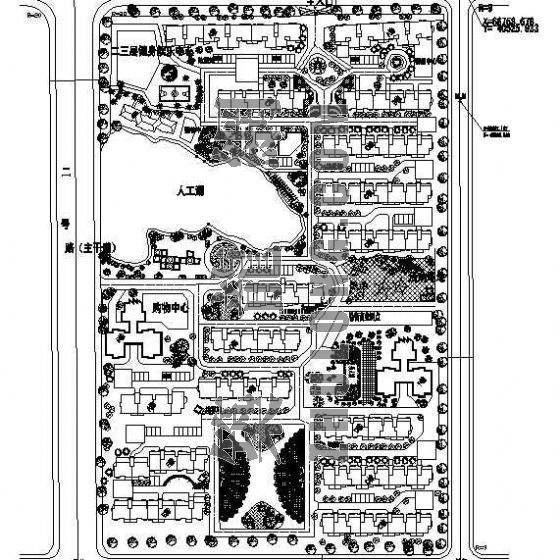 三甲医院总平面图资料下载-小区规划总平面图