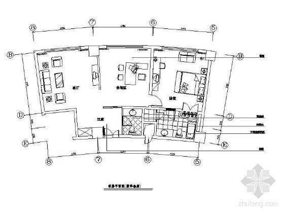 小区平面设计图cad资料下载-豪华套房平面设计图