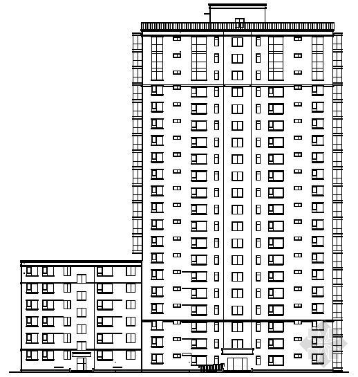 文教建筑方案资料下载-某十七层文教大院住宅楼建筑方案图