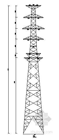 广告牌结构40米高资料下载-33米高四管塔结构方案设计图