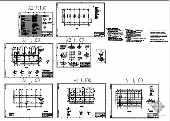 单层彩钢结构设计图资料下载-某单层框架实验楼结构设计图