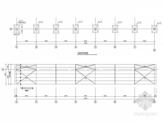 钢结构6米车棚结构设计图纸资料下载-钢结构汽车棚结构施工图