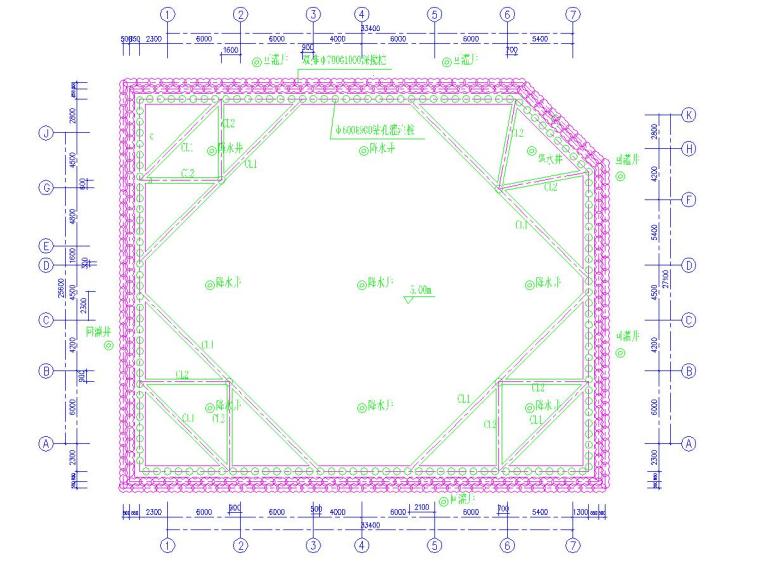 基坑混凝土角撑节点资料下载-深基坑支护桩加角撑支护施工图（搅拌桩止水帷幕）