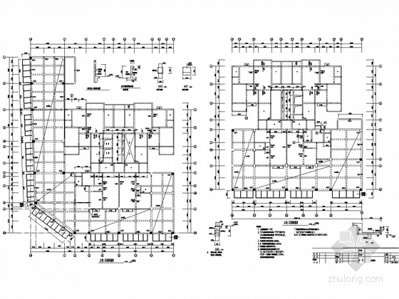 [陕西]27层剪力墙结构商住楼结构施工图-二层板配筋图