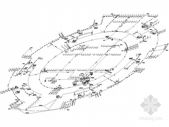 [浙江]地标工程消防系统设计施工图纸（知名设计院 轻水泡沫灭火系统）-地下一层喷淋系统图 