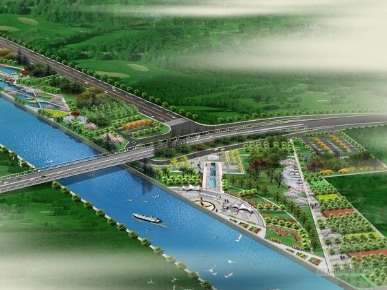 生态休闲走廊景观资料下载-[江苏]生态观光旅游休闲滨河风光带景观规划设计方案