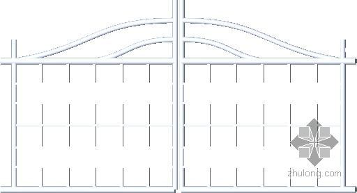 CAD别墅铁艺门资料下载-格子铁艺门