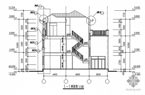 [东莞市]某豪园三期别墅区（A7型别墅）建筑结构水电施工图（含节能- 