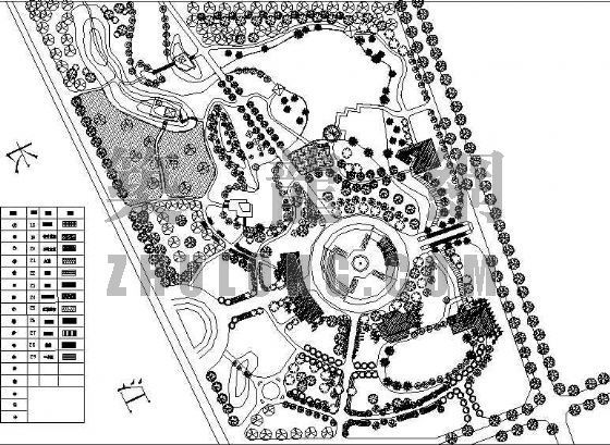 公园植物配置表cad资料下载-滨江公园植物配置总平面图