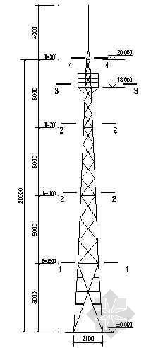 10米铁塔结构图资料下载-某通信铁塔结构图