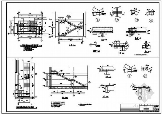 钢结构楼梯混凝土踏步节点资料下载-某钢结构楼梯节点及大样节点构造详图