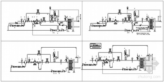 空调水机图资料下载-空调水系统图（双线）