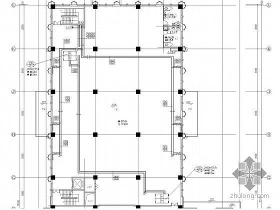 [山西]17栋商业建筑群空调通风排烟及采暖系统设计施工图(新风机房 新风负荷送风计算)-采暖平面图