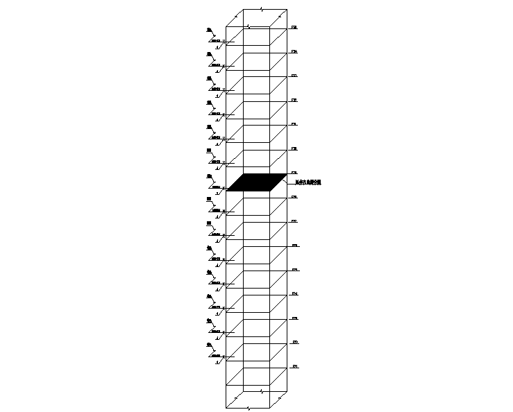 西安39层超高大型商业综合体暖通施工图（20万平-170米）-排风立面图