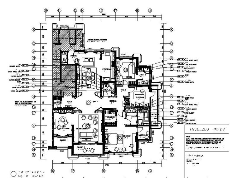 [石家庄]简约欧式典雅高贵样板房室内设计施工图（含实景图）-[石家庄]简约欧式典雅高贵样板房室内设计平面图