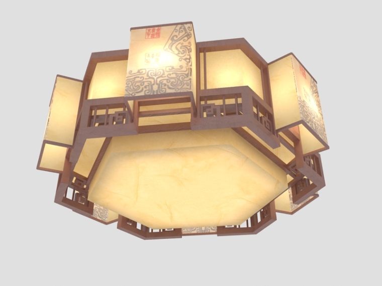 su灯具吸顶灯资料下载-多边形吸顶灯3D模型下载
