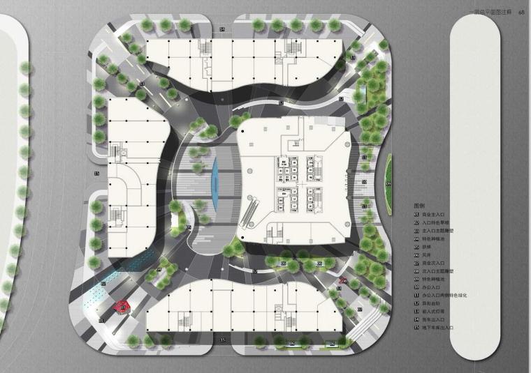 [广东]某城市诺德中心景观规划设计方案文本（35页）-一层总平面图