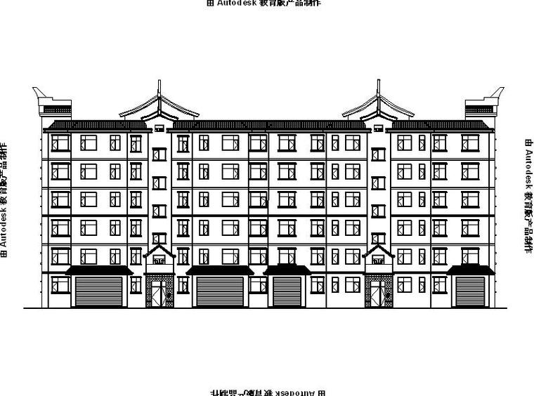 六层住宅建筑设计平面图资料下载-[宁夏]六层新古典风格住宅建筑设计施工图（含多套方案）