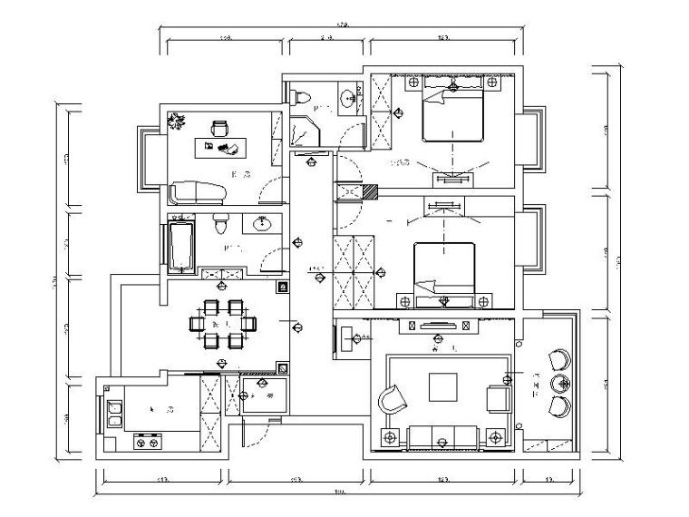 2室2厅小户型平面图资料下载-[南宁]现代温馨小户型2室2厅室内设计装修图
