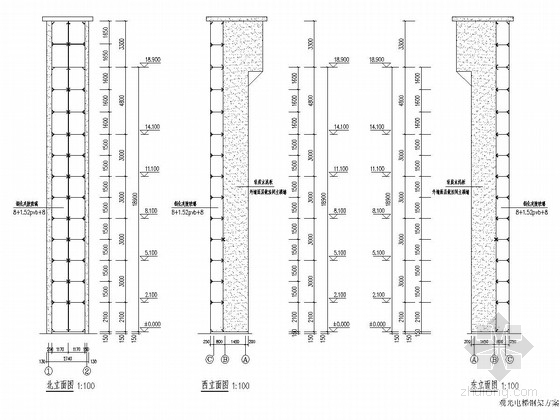 100kg电梯施工图资料下载-增建五层钢框架结构观光电梯结构施工图