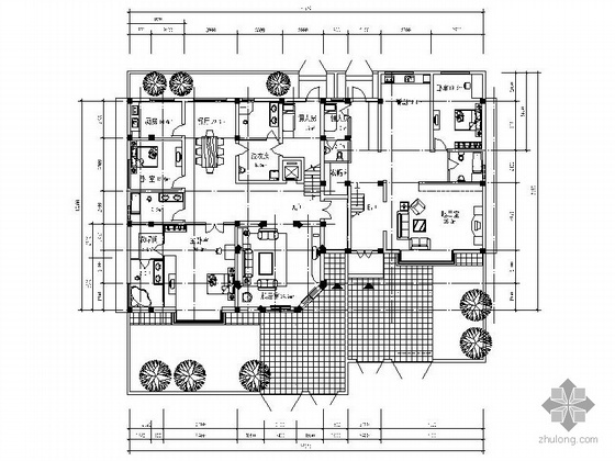 二层别墅双拼施工图资料下载-某二层双拼别墅平面户型