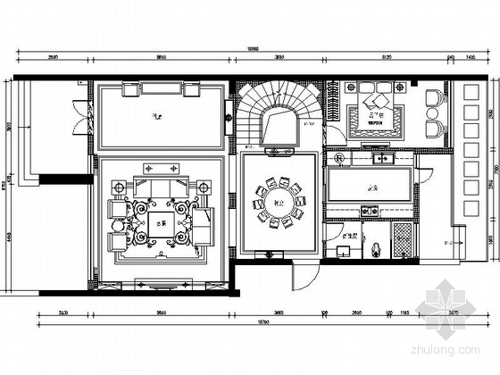 两层别墅设计设计资料下载-精品豪华中式风格两层别墅装修室内设计施工图（含效果）