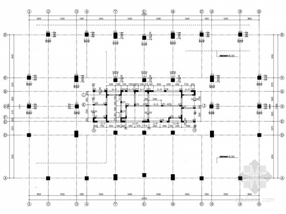 厚空心板柱(框架)结构资料下载-23层混凝土框架核心筒住宅结构施工图(筏板基础)