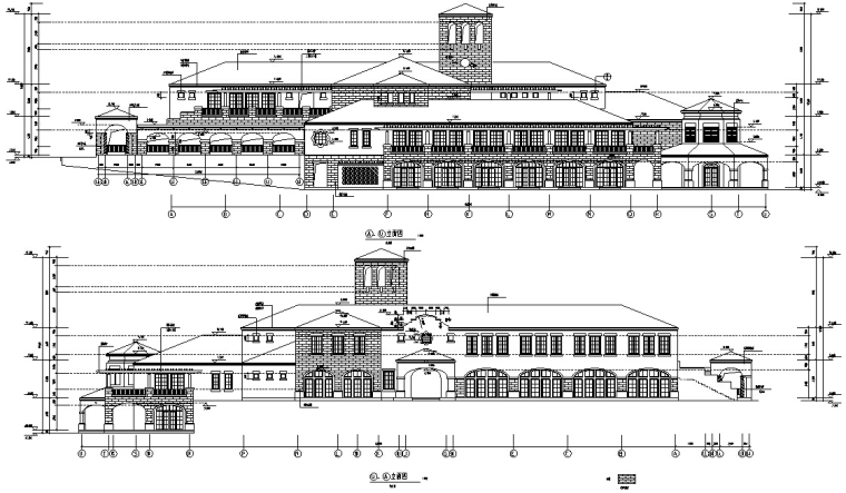 欧式多层会所建筑设计方案施工图CAD-5