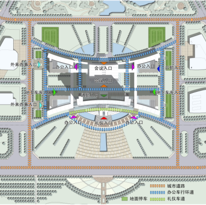 淮安旅游商务中心及生态公园规划办公楼-商务中心总平面图