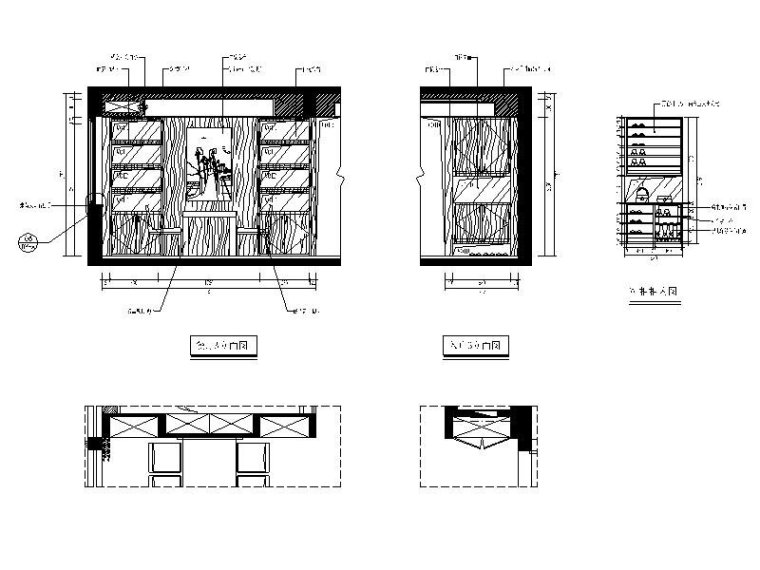[福建]现代简约三居室设计施工图（含效果图）-[福建]现代简约三居室设计立面图