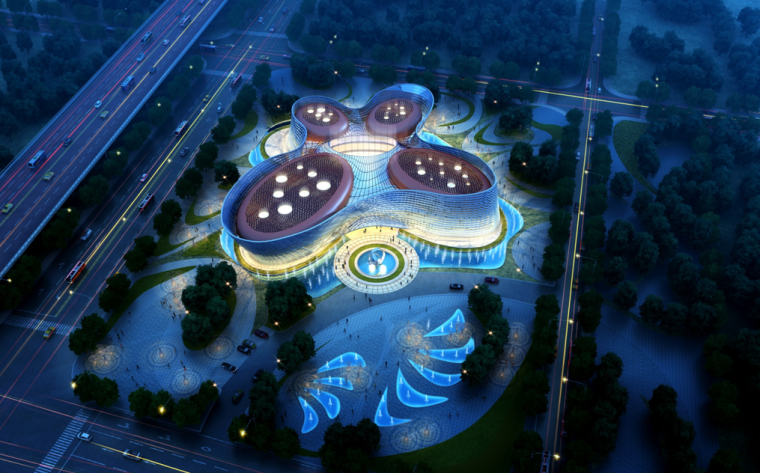文化中心方案ppt资料下载-[北京]现代曲线造型文化中心及幼儿园建筑设计方案文本(含CAD)