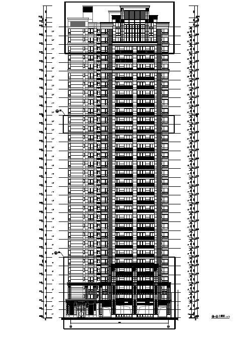 饭店外立面装饰施工图资料下载-[重庆]高层住宅建筑外立面设计施工图