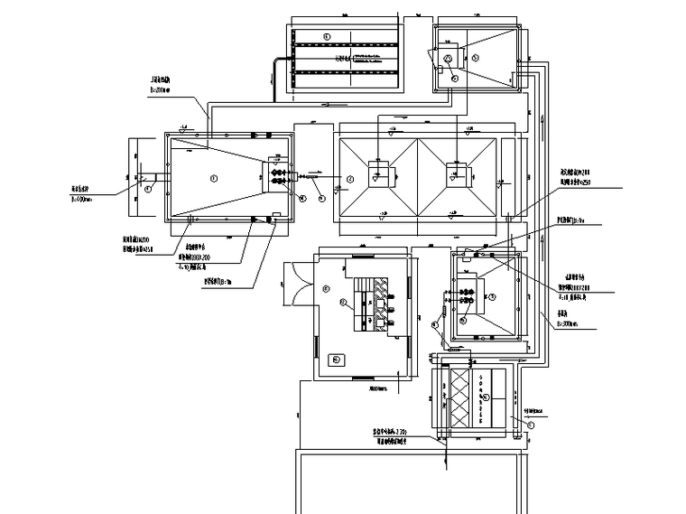 施工平面制作软件资料下载-每小时20T雨水回用站平面图及其工艺布置图