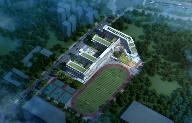 初级中学建筑设计资料下载-坂田第二初级中学方案设计