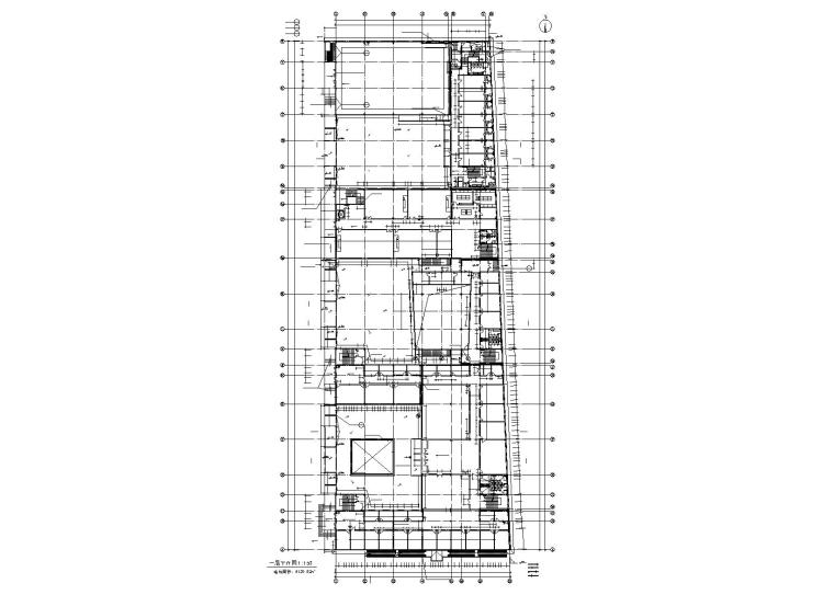 [北京]某中学综合楼设计方案文本（CAD全套图纸）-北京某中学方案设计-一层平面图