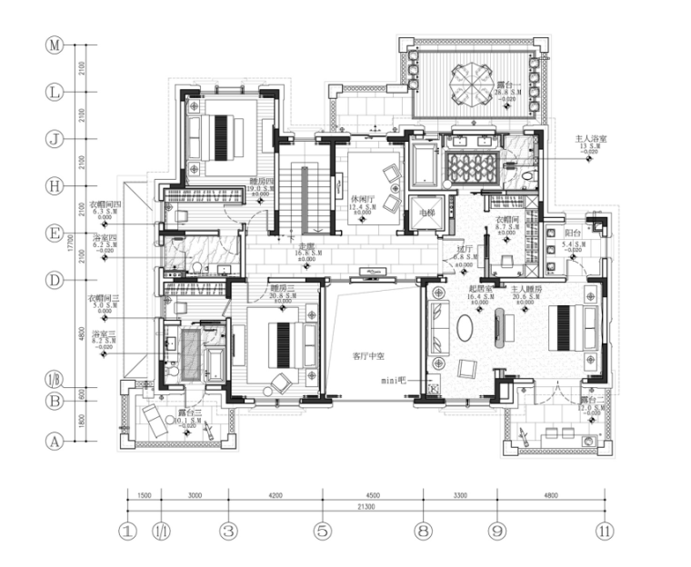 室内设计新中式平面效果图资料下载-[昆明]新中式3层别墅室内设计施工图（含效果图）