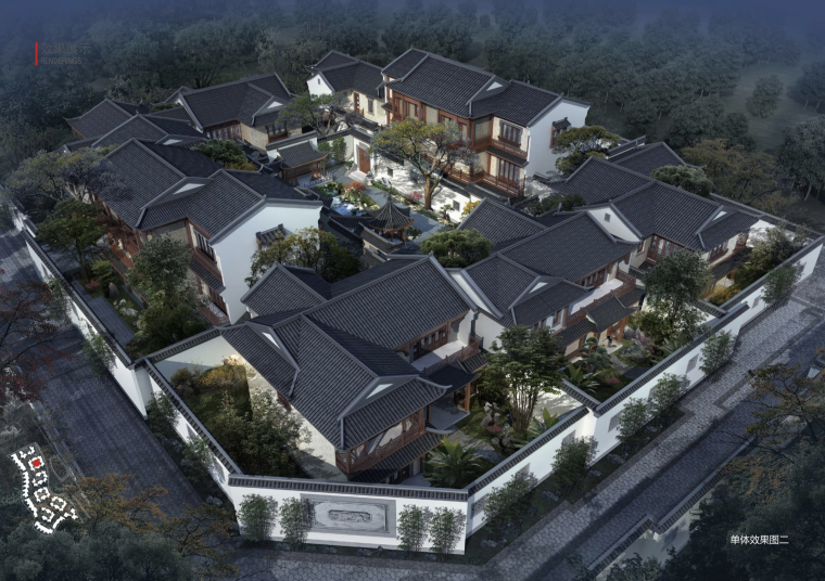 中式三合院设计方案资料下载-[上海]涵璧湾中式豪宅合院独栋别墅建筑设计方案文本（一）