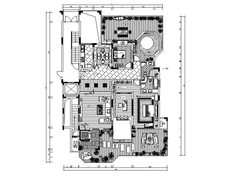 效果图室内公建资料下载-[深圳]东南亚异域风情样板间室内设计施工图（含效果图）