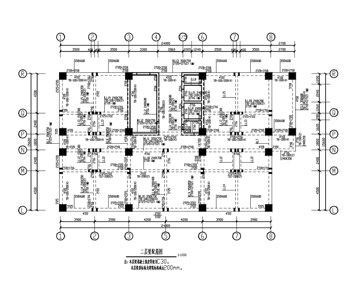 13层公寓cad资料下载-13层框架剪力墙结构宾馆结构施工图(CAD、37张）